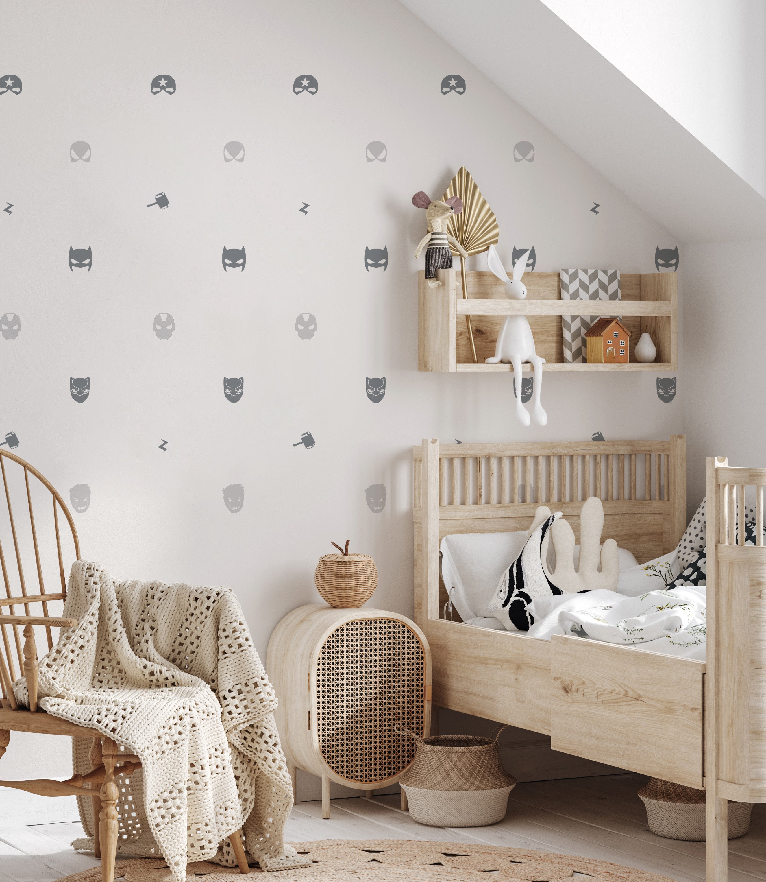 Superhero Wall Decals - 1 or 2 Colour Option - Wall Decals - Fable and Fawn