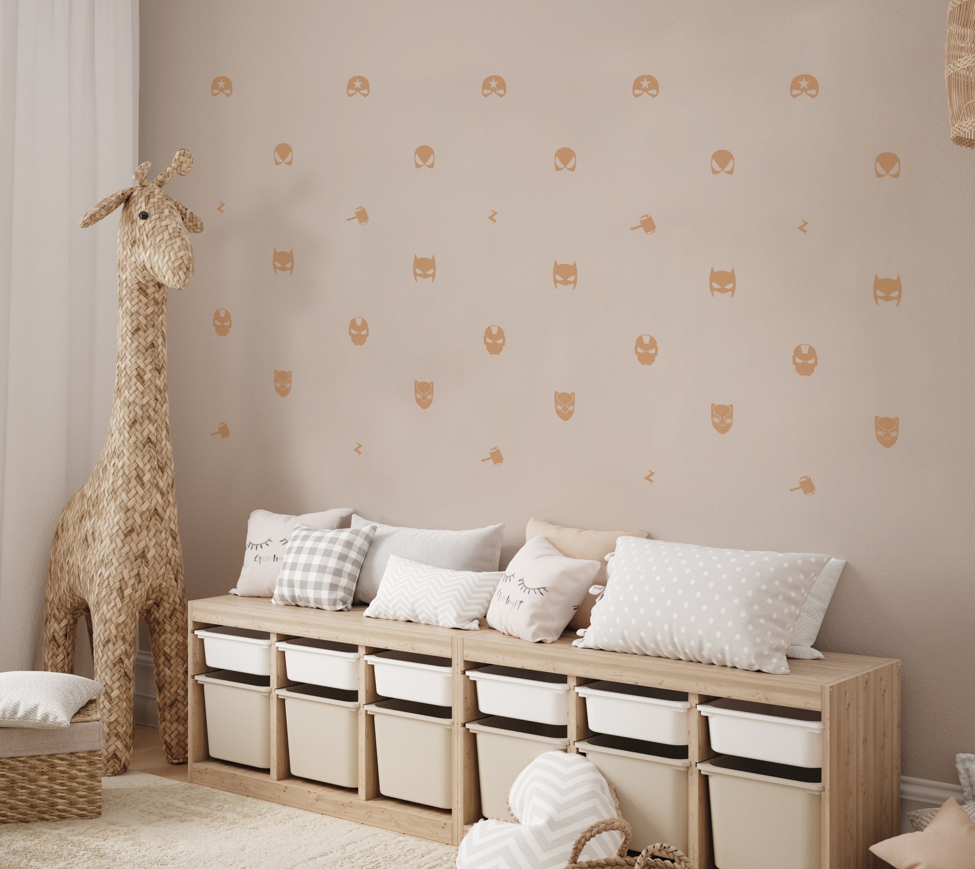 Superhero Wall Decals - 1 or 2 Colour Option - Wall Decals - Fable and Fawn 