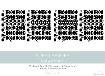 Superhero Wall Decals - 1 or 2 Colour Option - Wall Decals - Fable and Fawn 