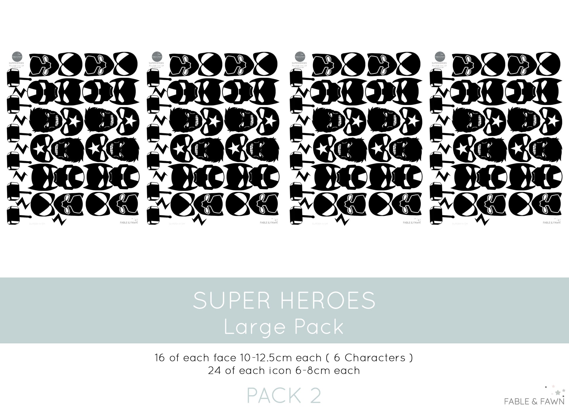 Superhero Wall Decals - 1 or 2 Colour Option - Wall Decals - Fable and Fawn 