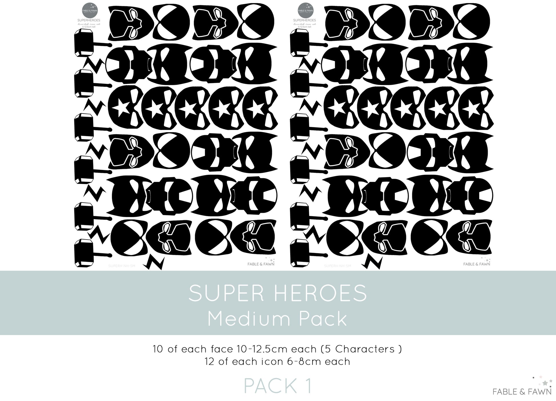 Superhero Wall Decals - 1 or 2 Colour Option - Wall Decals - Fable and Fawn 