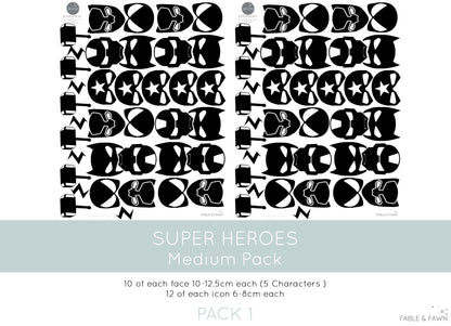 Superhero Wall Decals - 1 or 2 Colour Option - Wall Decals - Fable and Fawn 