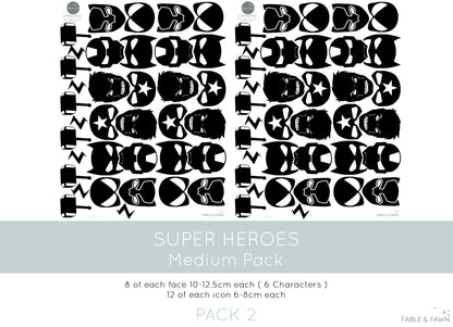 Superhero Wall Decals - 1 or 2 Colour Option - Wall Decals - Fable and Fawn 