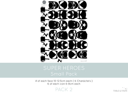 Superhero Wall Decals - 1 or 2 Colour Option - Wall Decals - Fable and Fawn 