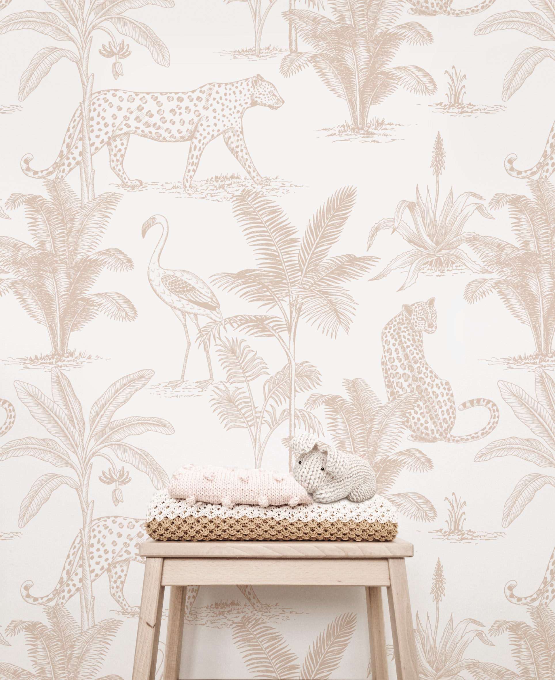 Leopard Safari Wallpaper (Clay) - Wallpaper - Fable and Fawn 