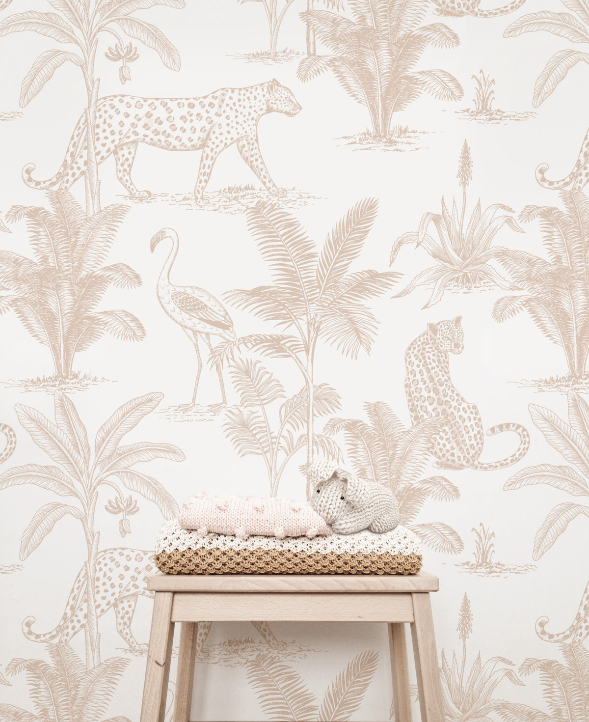 Leopard Safari Wallpaper (Clay) - Wallpaper - Fable and Fawn