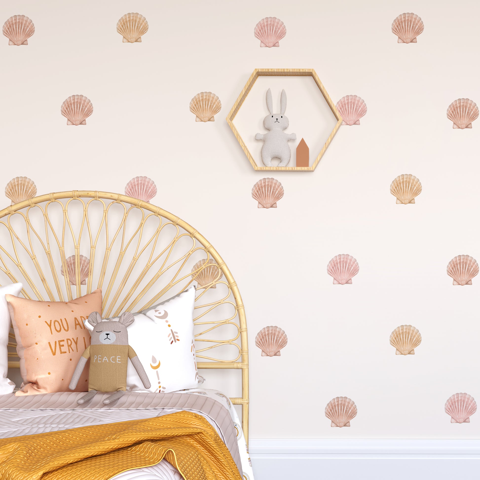 Seashell Wall Decals (Gold) - Wall Decals - Fable and Fawn 