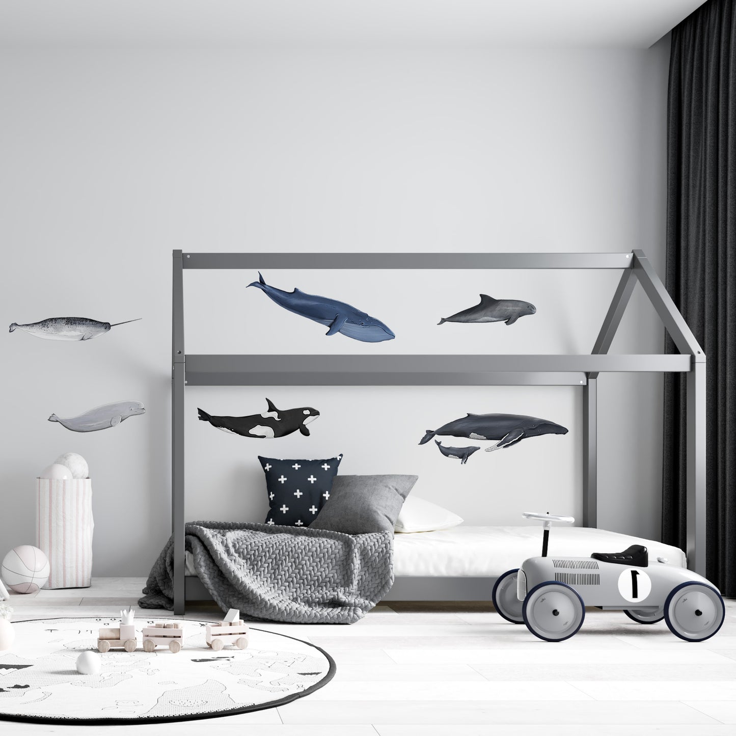 Ocean Themed Wall Decals (Whales) - Wall Decals - Fable and Fawn 