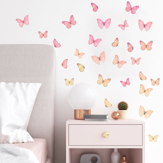 Butterfly Wall Decals (Sunset) - Wall Decals - Fable and Fawn 