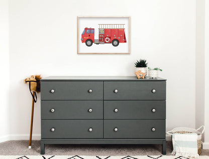Fire Engine Print | Personalised Word Print - Kids Wall Art - Fable and Fawn 