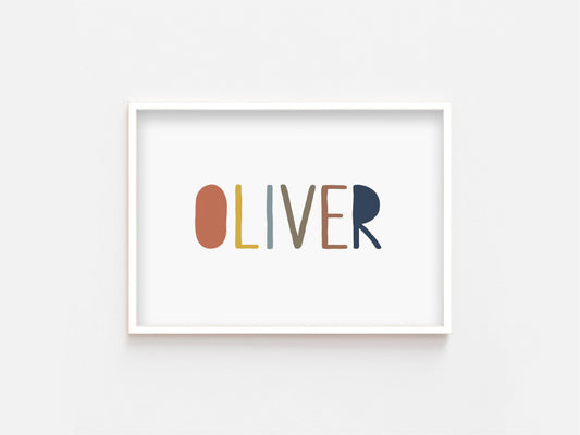 Custom Name Print (Mustard) - PRINT - Fable and Fawn 