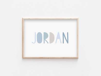 Custom Name Prints (Blue) - Fable and Fawn - PRINT - Fable and Fawn 