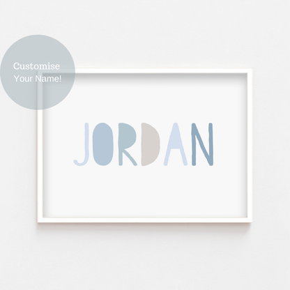 Custom Name Prints (Blue) - Fable and Fawn - PRINT - Fable and Fawn 