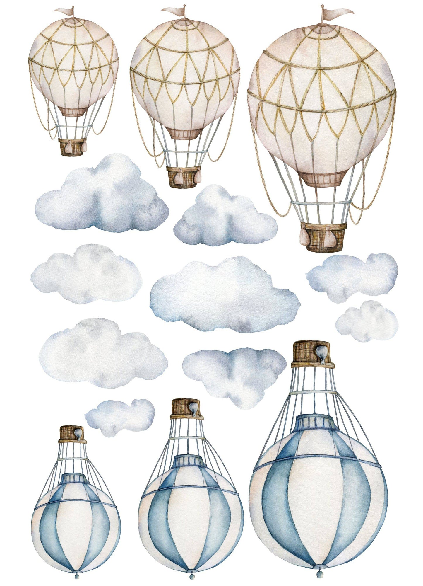 Hot Air Balloon Wall Decals - Wall Decals - Fable and Fawn 