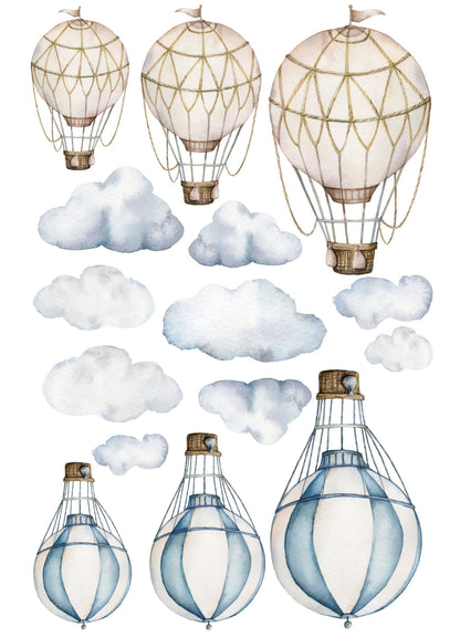 Hot Air Balloon Wall Decals - Wall Decals - Fable and Fawn 