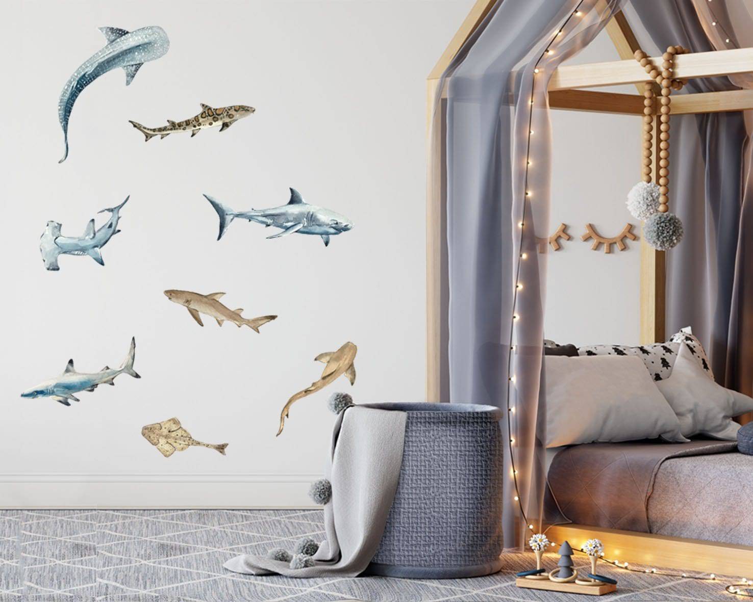 Shark Wall Stickers - Wall Decals - Fable and Fawn