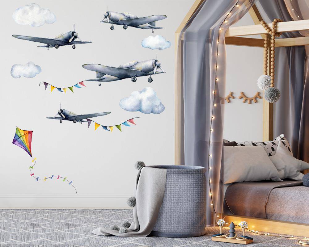 Vintage Airplane Wall Stickers - Wall Decals - Fable and Fawn 