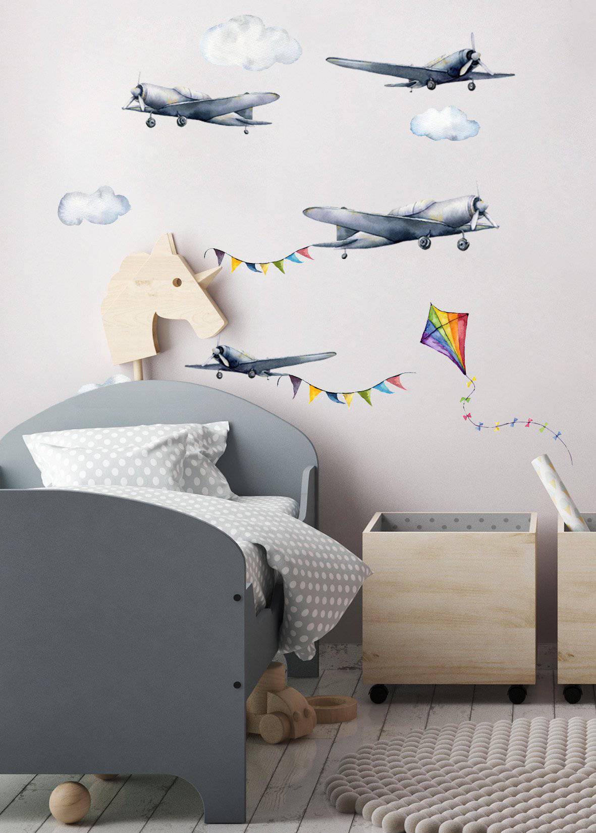 Vintage Airplane Wall Stickers - Wall Decals - Fable and Fawn 