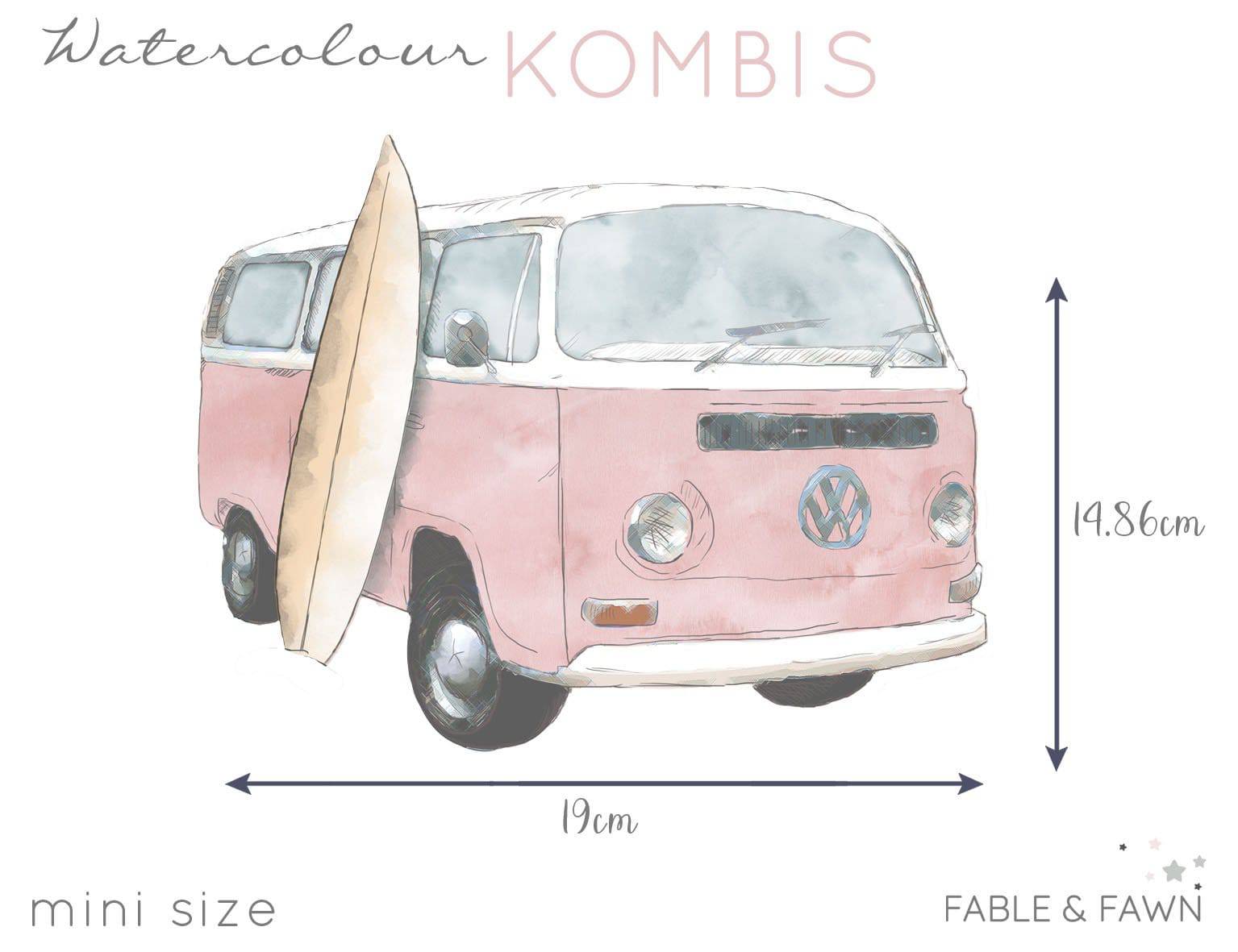 Mini Kombi Wall Decals - Wall Decals - Fable and Fawn 
