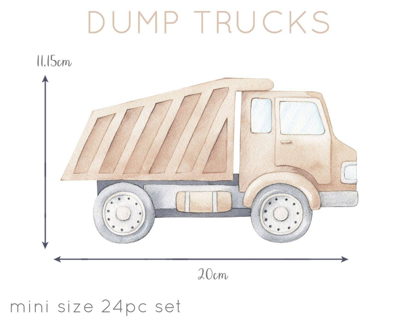Removable Wall Decals - Mini Dump Trucks - Wall Decals - Fable and Fawn 