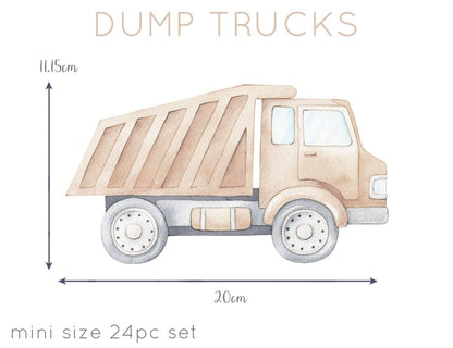 Removable Wall Decals - Mini Dump Trucks - Wall Decals - Fable and Fawn 