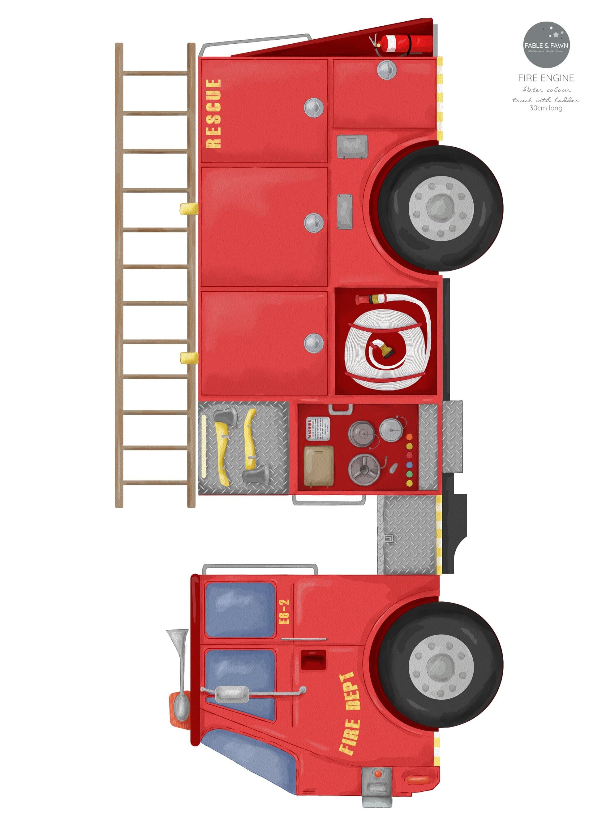 Fire Engine Wall Decals - Wall Decals - Fable and Fawn 
