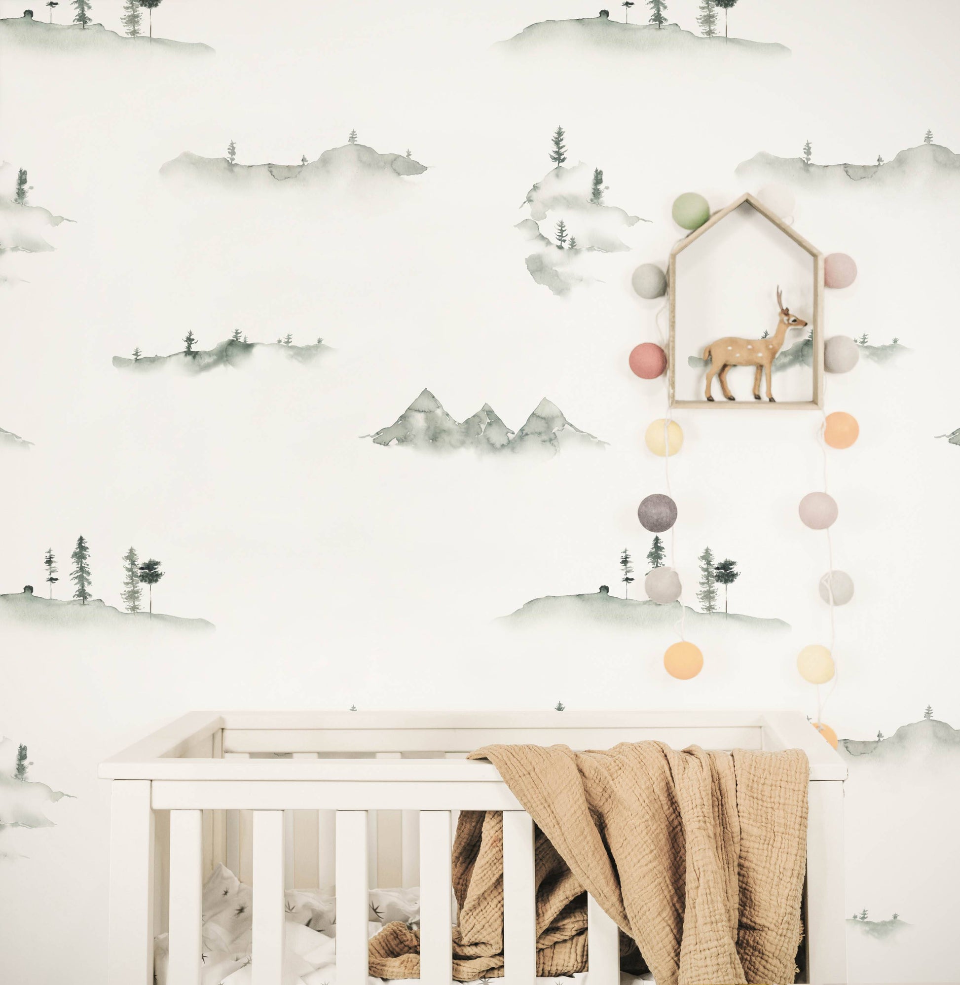 Removable Wallpaper - Misty Mountain | Fable and Fawn
