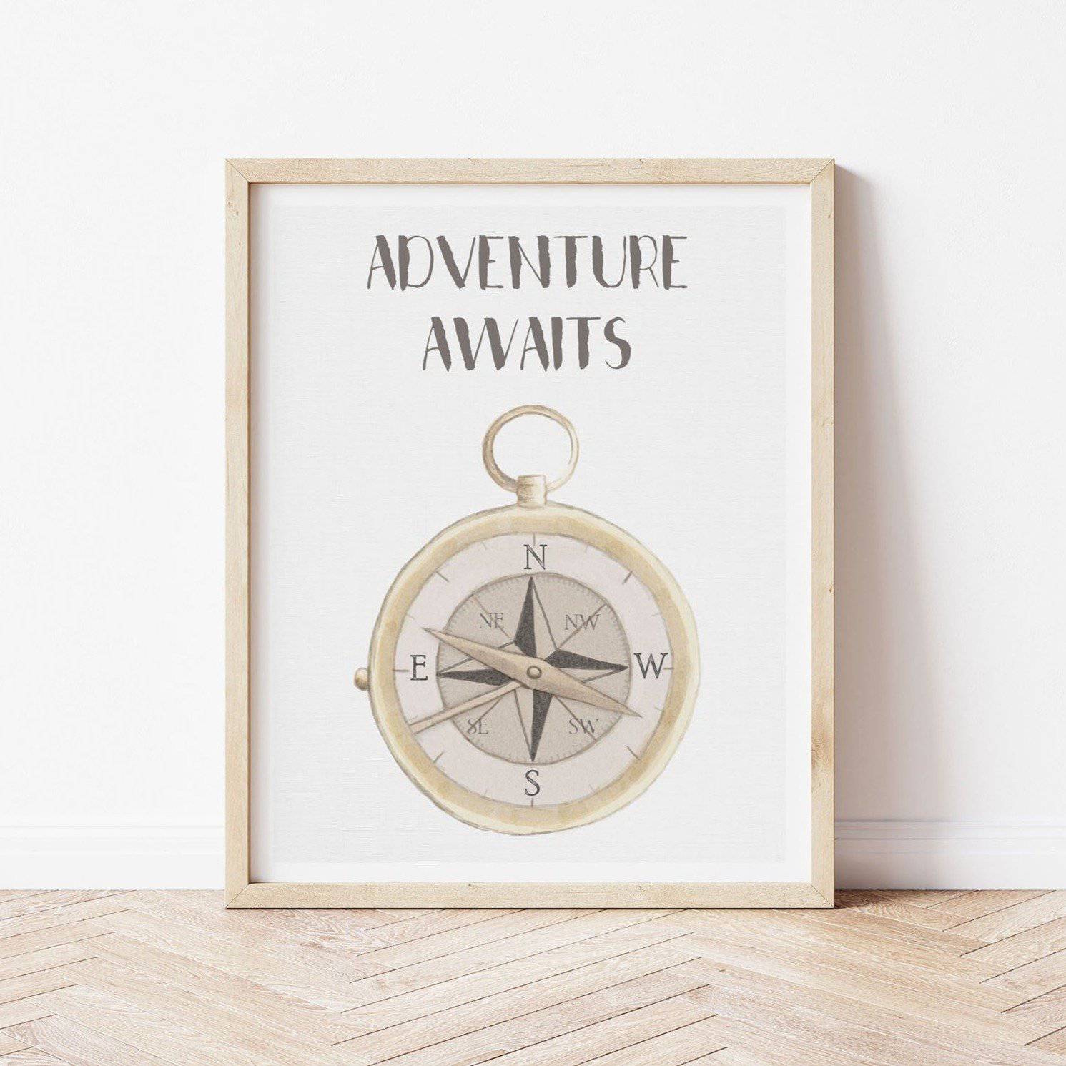 Adventure Awaits Quote Print - Kids Wall Art - Fable and Fawn 