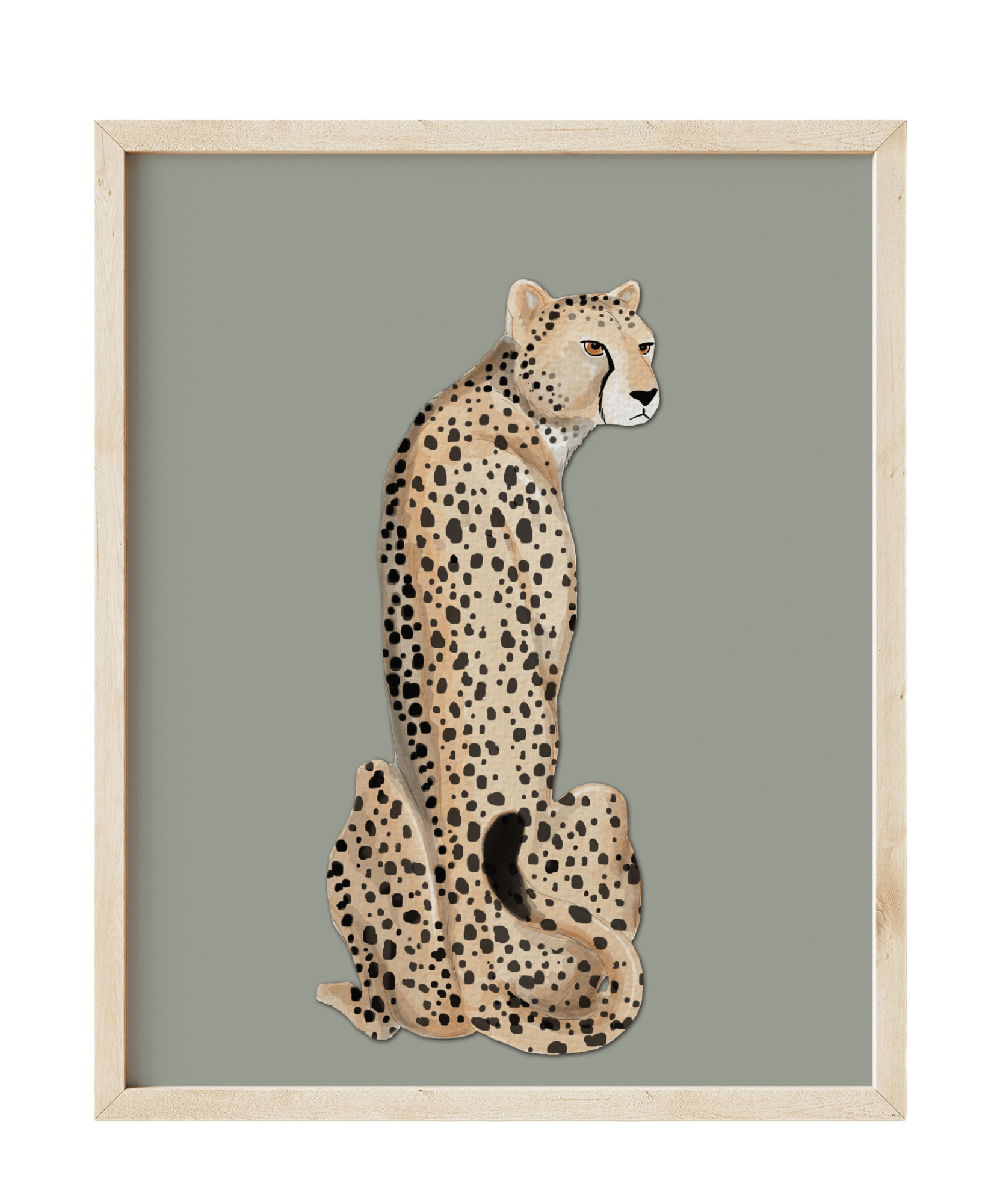 Cheetah Print (Khaki) - Kids Wall Art - Fable and Fawn 