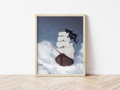 Dreamer Ship Print - Kids Wall Art - Fable and Fawn 