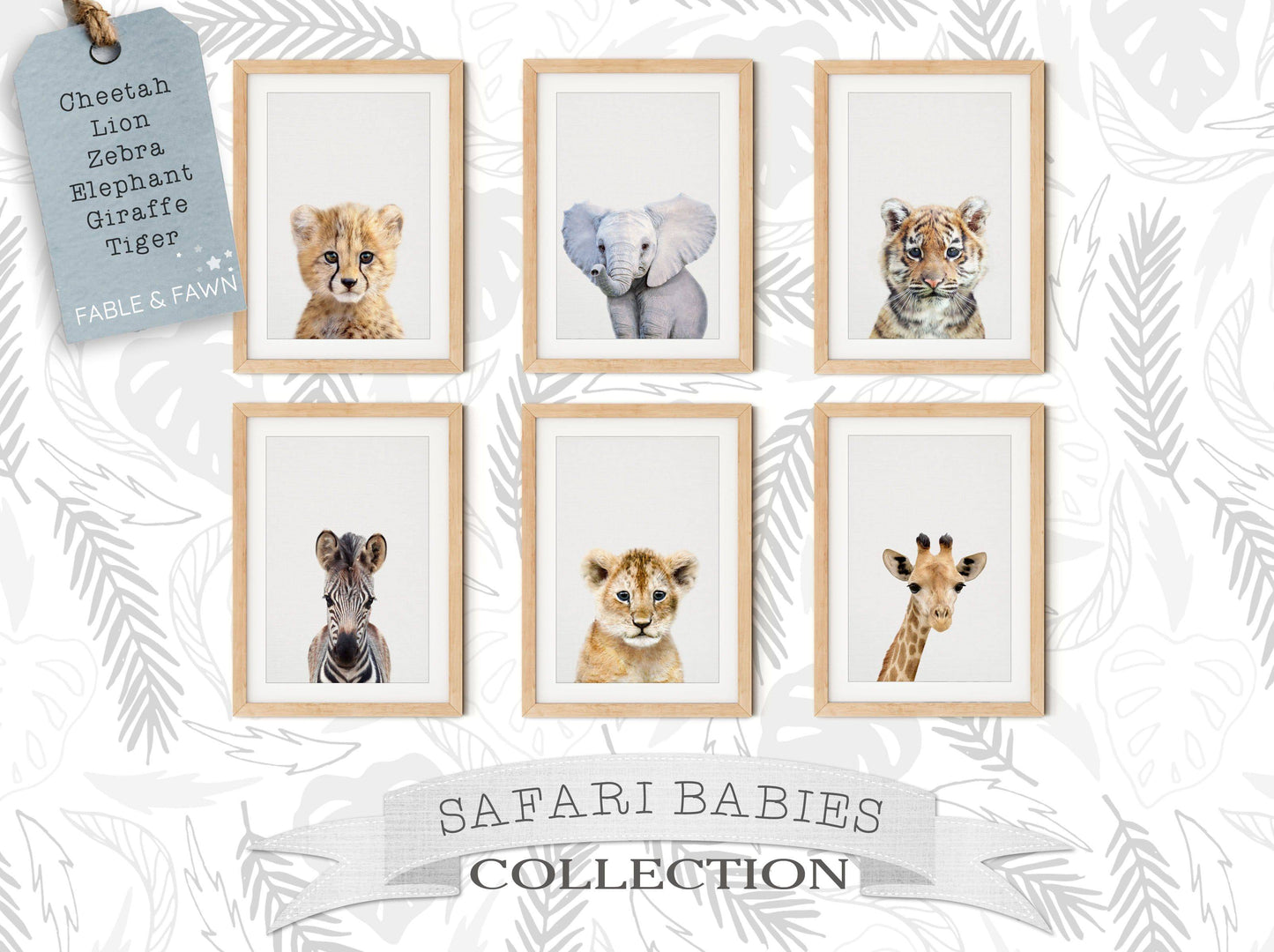 Baby Safari Animal Prints - Kids Wall Art - Fable and Fawn 