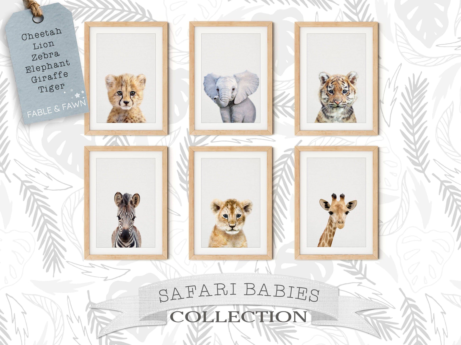 Baby Safari Animal Prints - Kids Wall Art - Fable and Fawn 