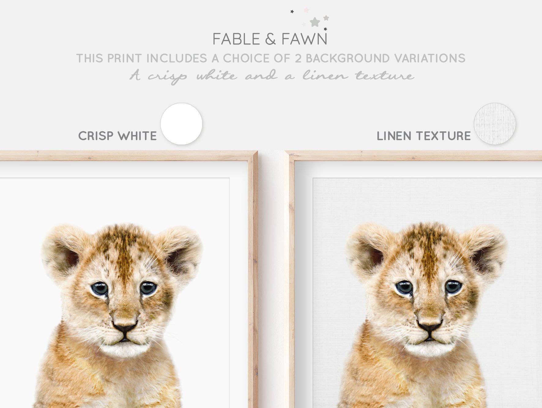 Baby Safari Animal Prints - Kids Wall Art - Fable and Fawn 