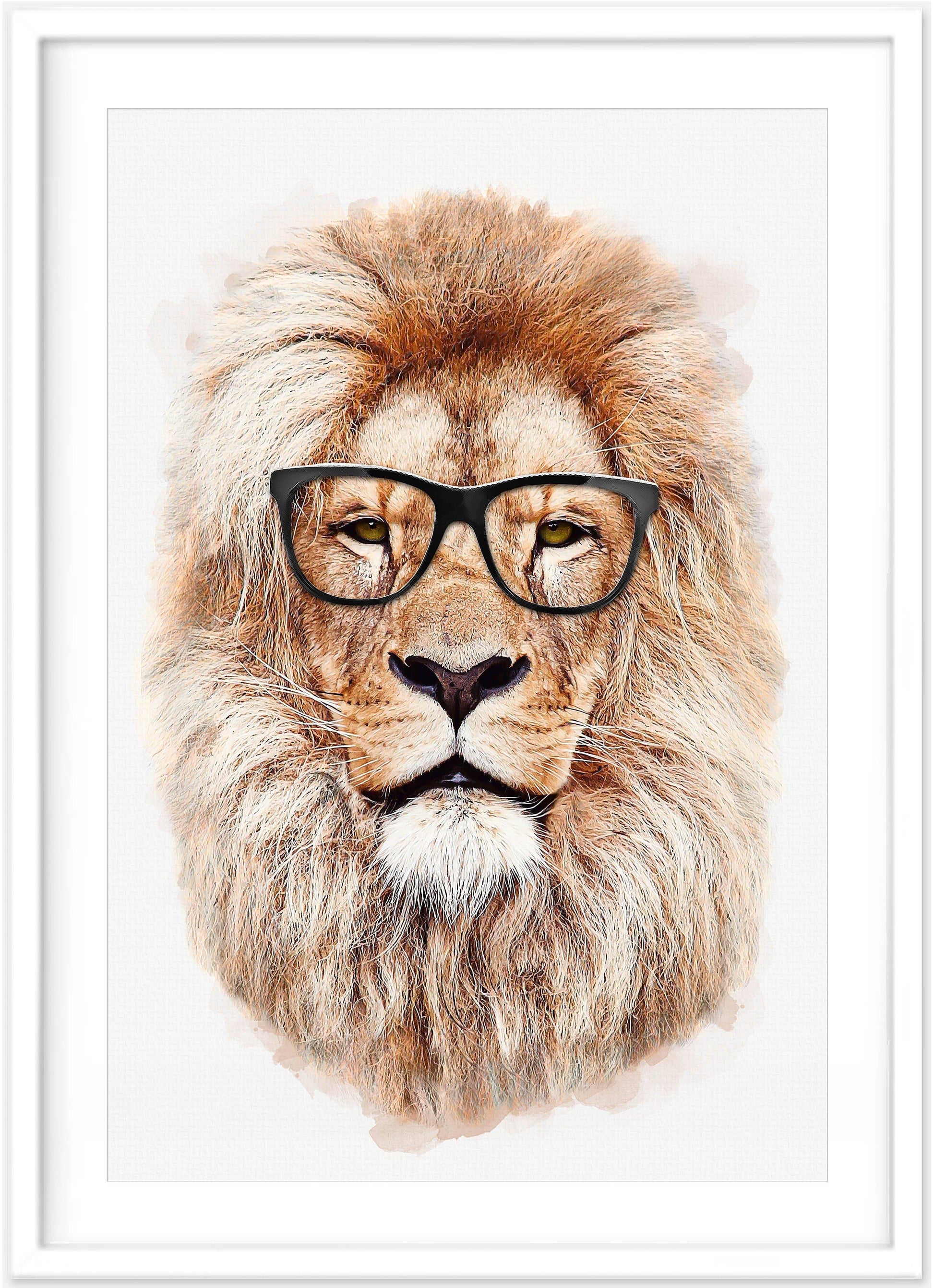 Mr. Lion | Lion With Glasses Print - PRINT - Fable and Fawn 