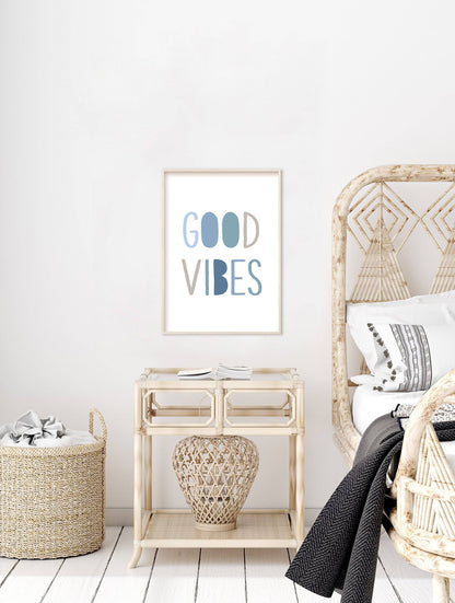 Quotes Good Vibes (Dark Blue) - PRINT - Fable and Fawn 