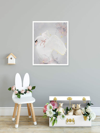 Swan Princess Print - PRINT - Fable and Fawn 