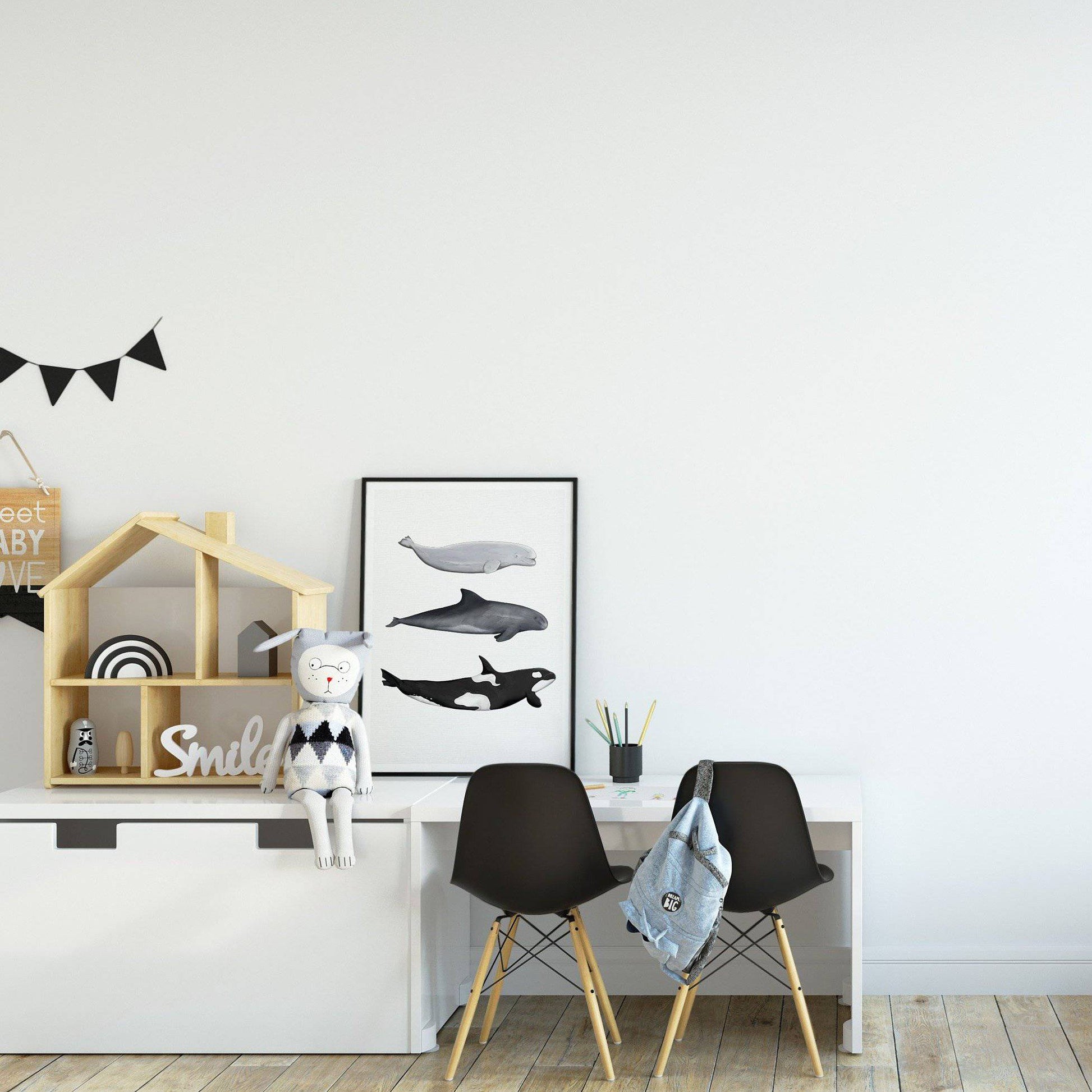 Whale Print | Orca - Pygymy Whale - Beluga Whale - PRINT - Fable and Fawn 