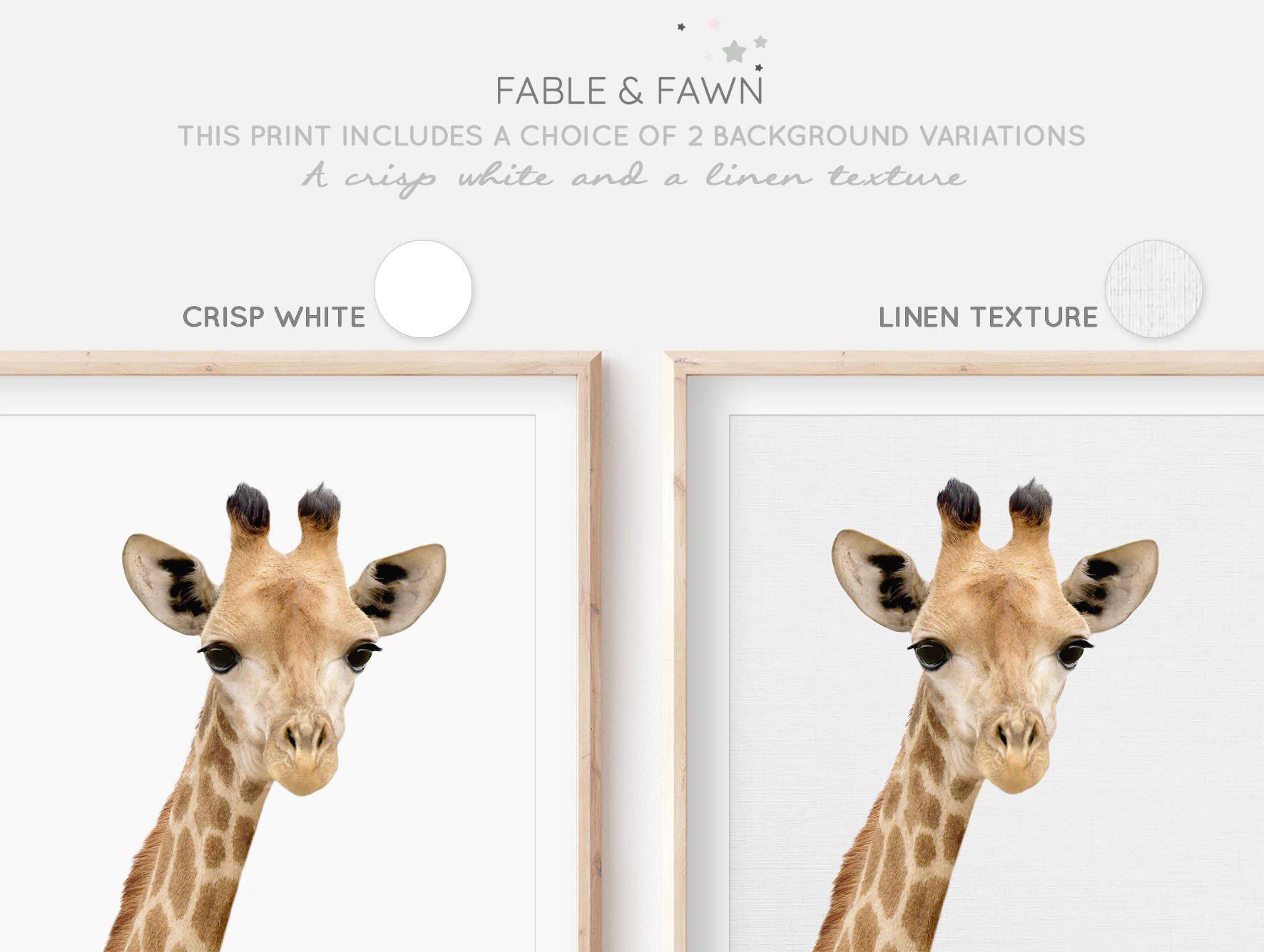 Giraffe Print | Baby Animal Print | Safari Nursery - PRINT - Fable and Fawn 