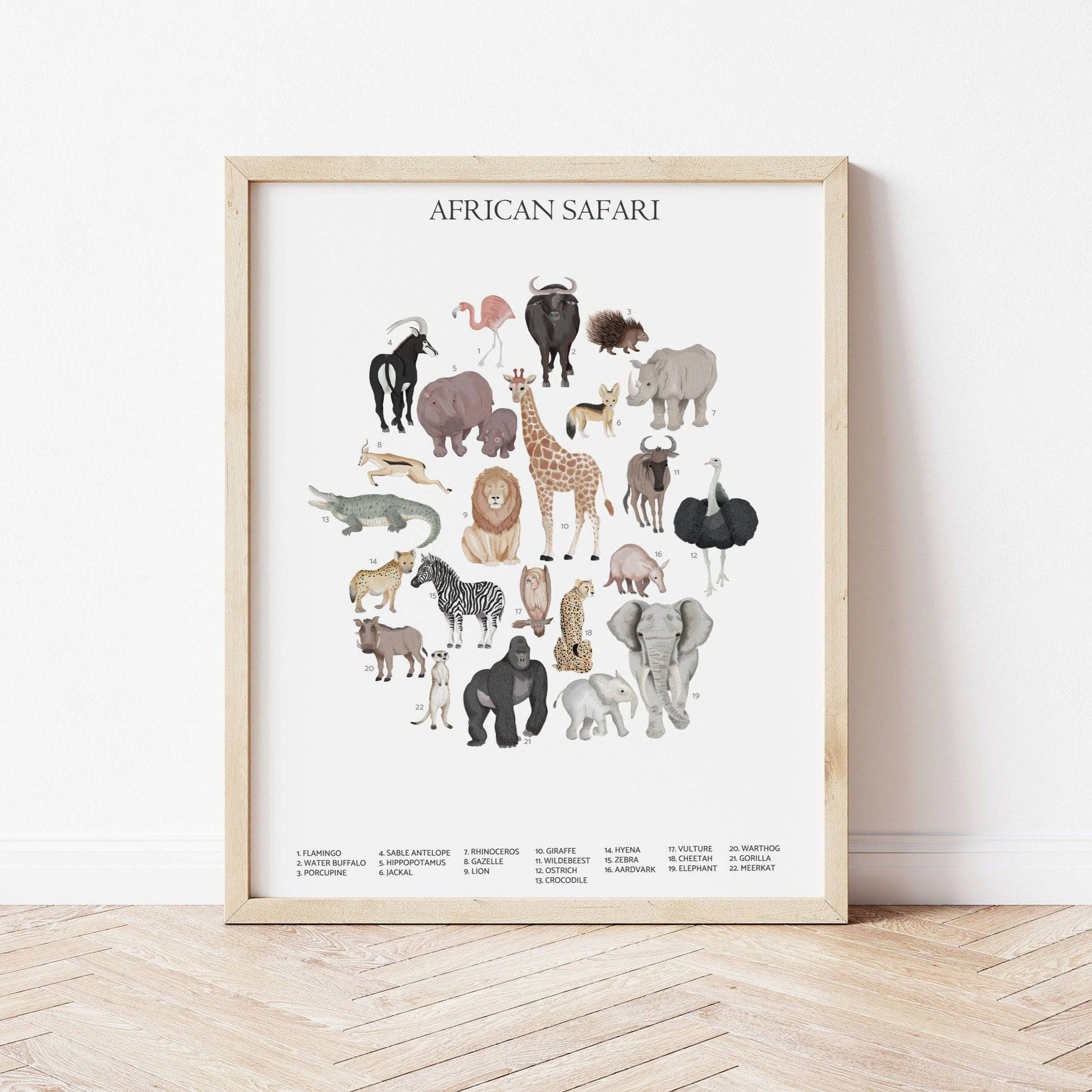 Kids Safari Animal Print - PRINT - Fable and Fawn 