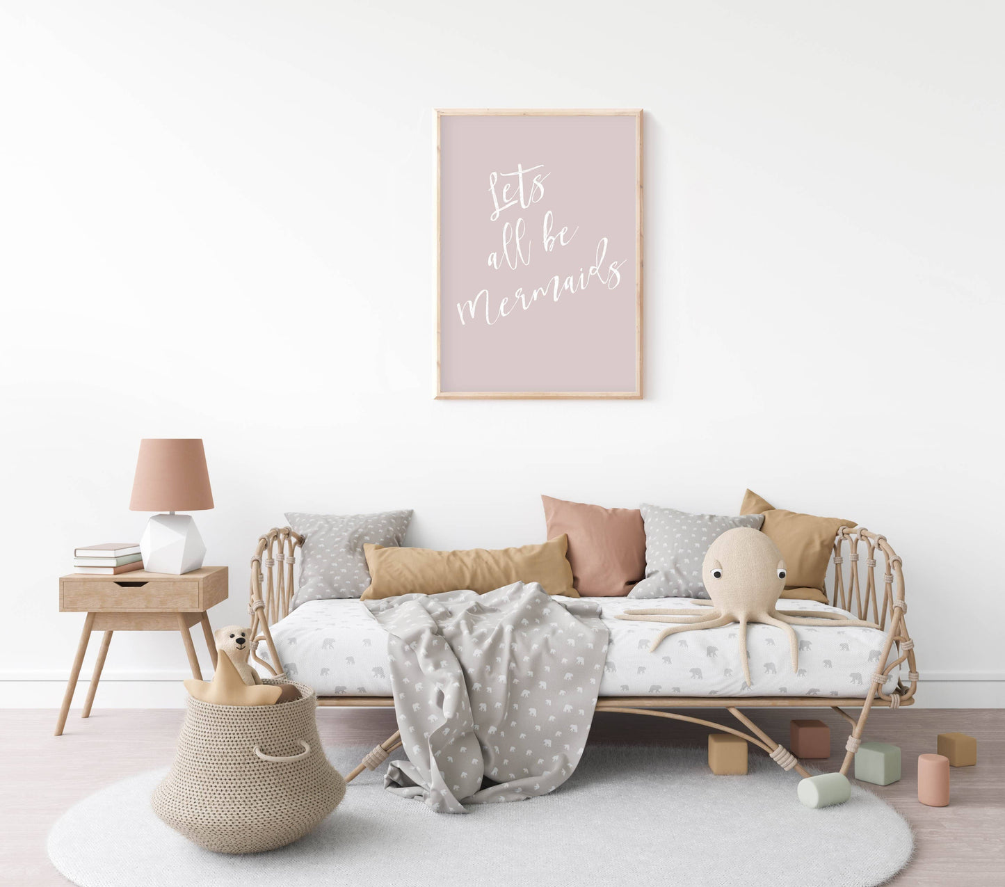 Lets All Be Mermaids Print (Blush) - PRINT - Fable and Fawn 