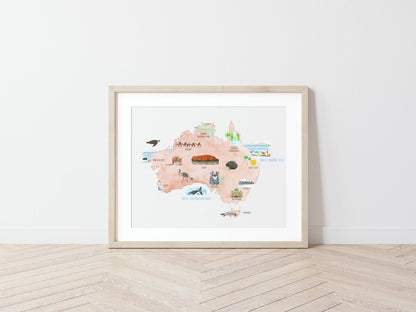 Map of Australia for Kids - PRINT - Fable and Fawn 