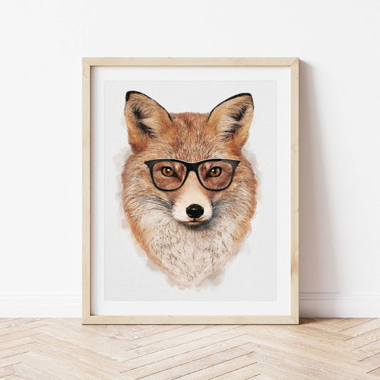 Fox In Glasses Print | Animal Wall Art - PRINT - Fable and Fawn 