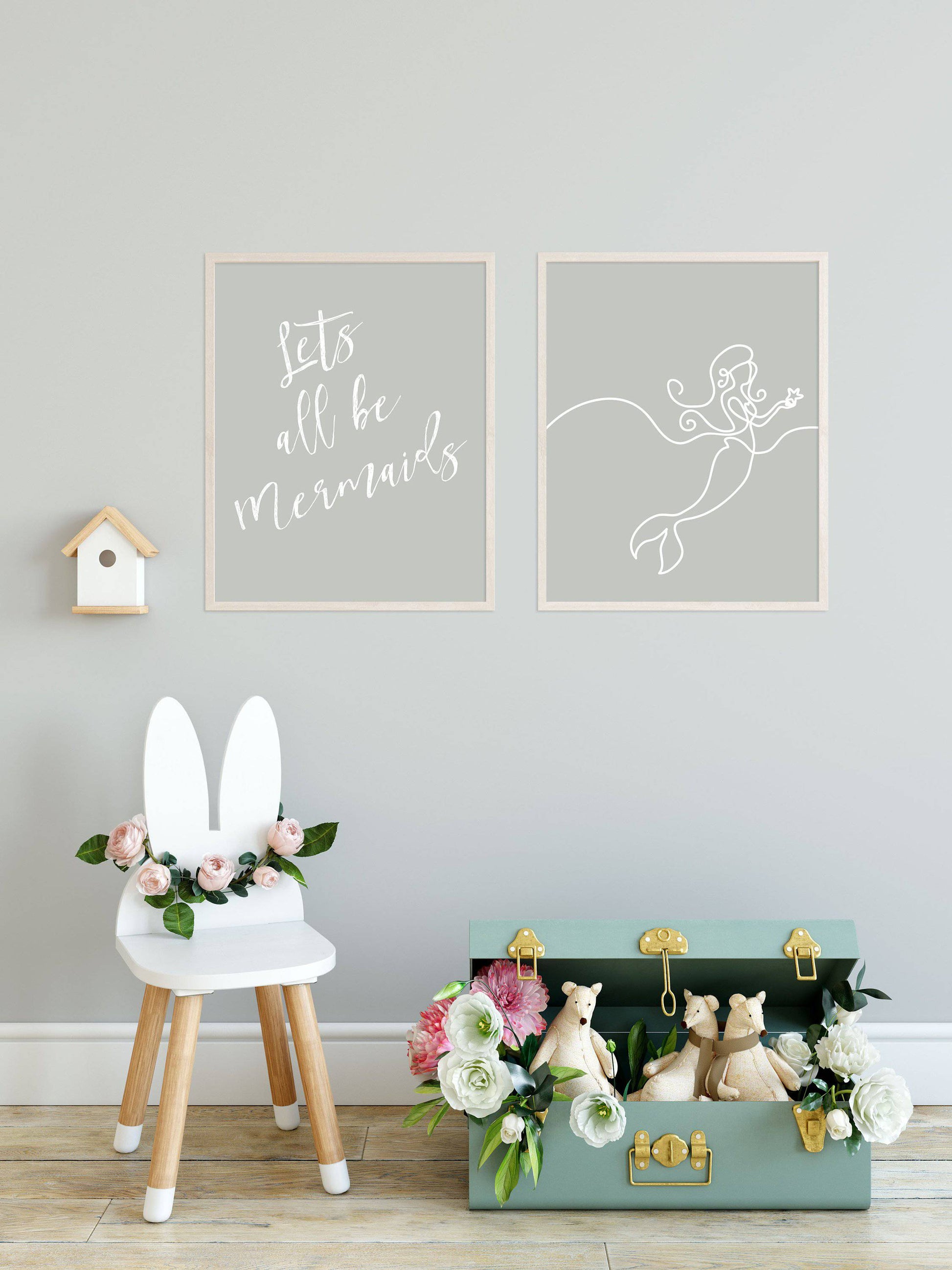 Let's All Be Mermaids Print (Sage) - PRINT - Fable and Fawn 