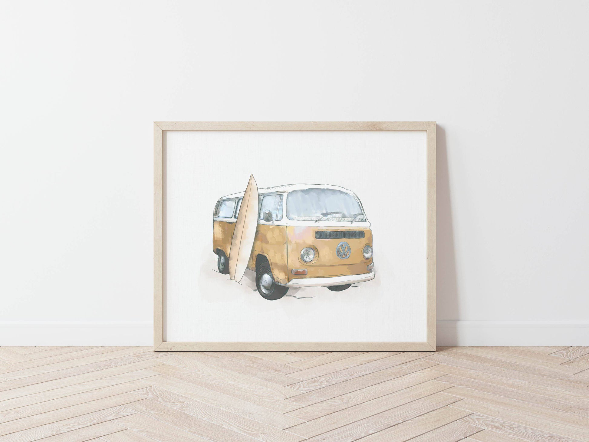 Kombi Van Print (Mustard) - PRINT - Fable and Fawn 