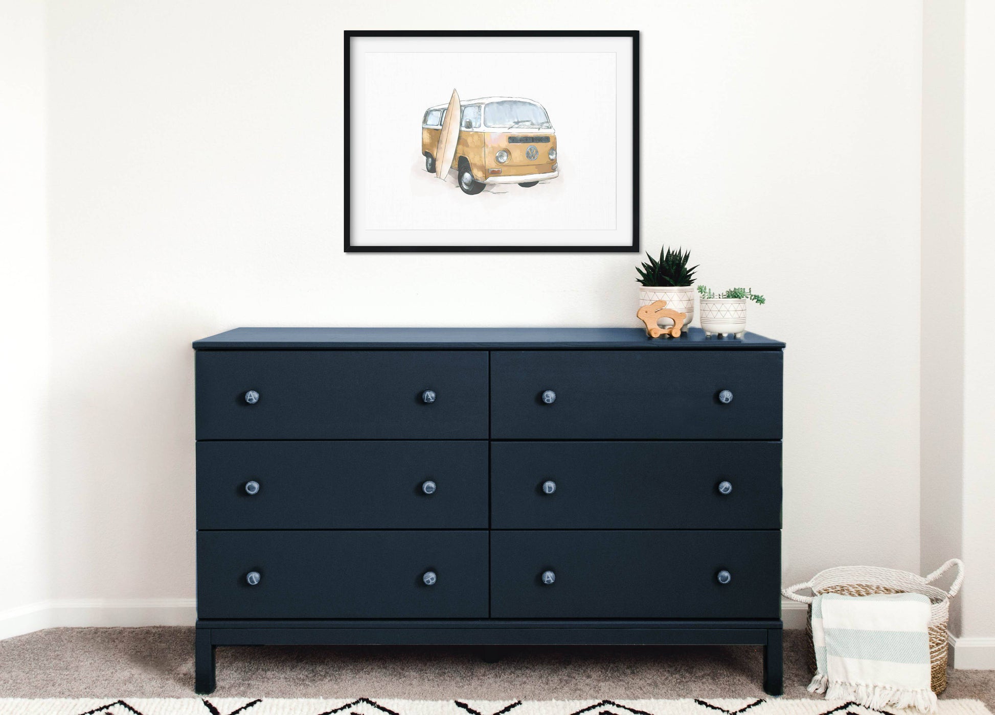 Kombi Van Print (Mustard) - PRINT - Fable and Fawn 