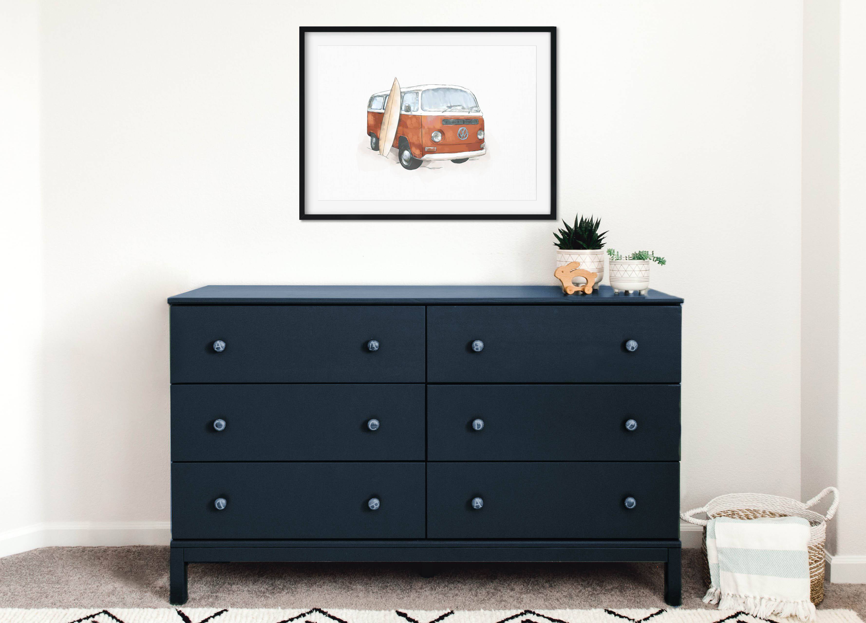Kombi Van Print (Rust) - PRINT - Fable and Fawn