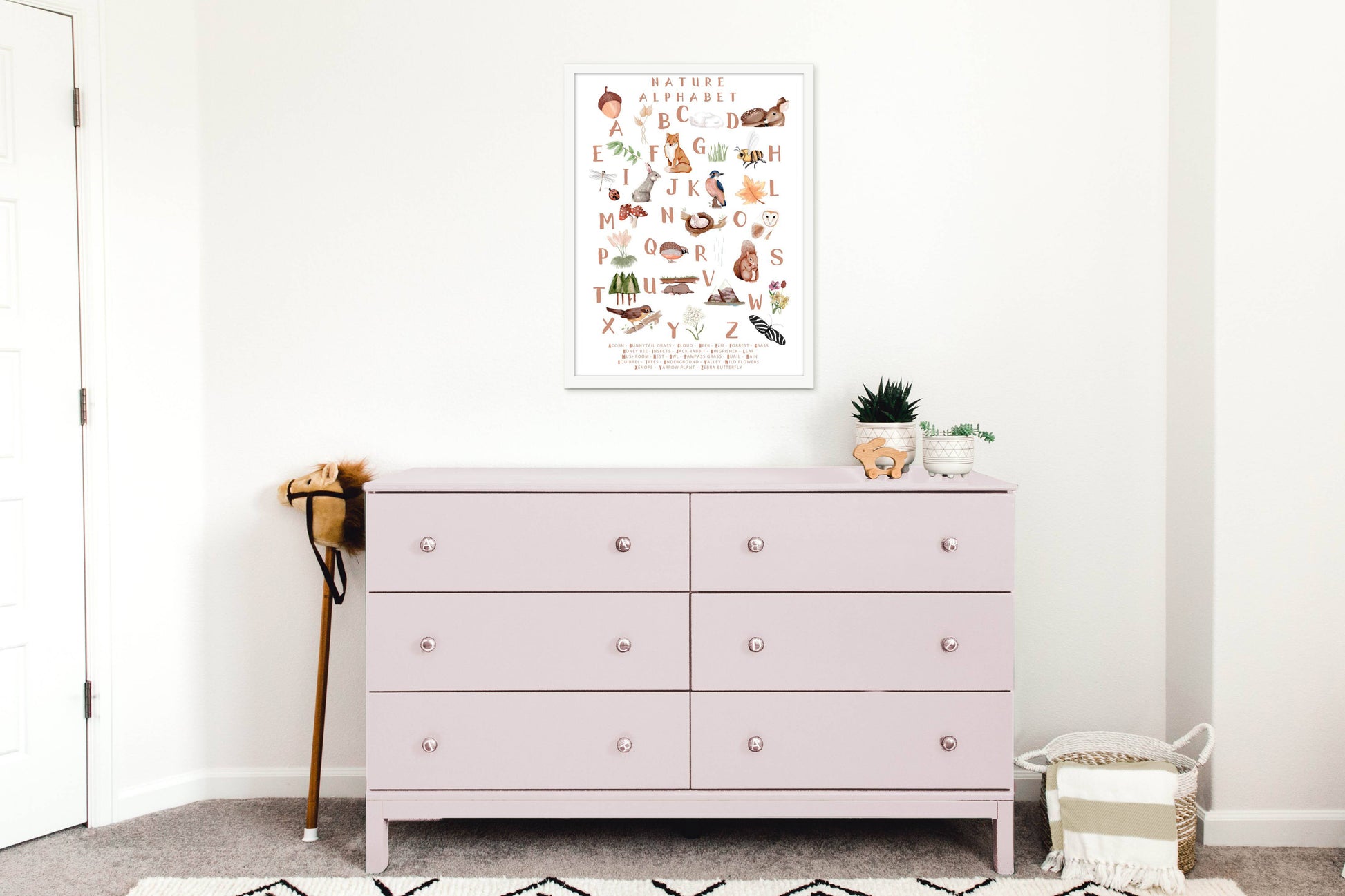 Woodland Alphabet Print (Blush) - PRINT - Fable and Fawn 