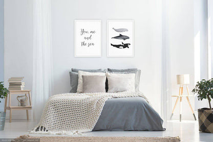 You Me & the Sea (Grey) | Beach Print - PRINT - Fable and Fawn 