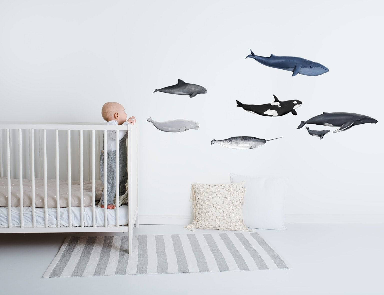 Ocean Themed Wall Decals (Whales) - Wall Decals - Fable and Fawn 