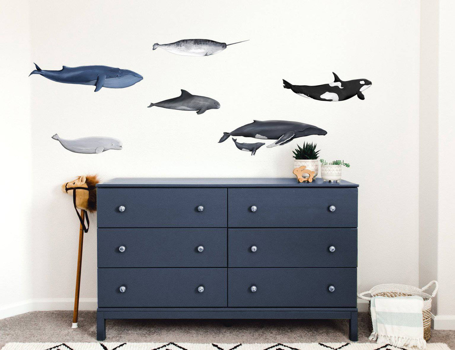 Ocean Themed Wall Decals (Whales) - Wall Decals - Fable and Fawn 